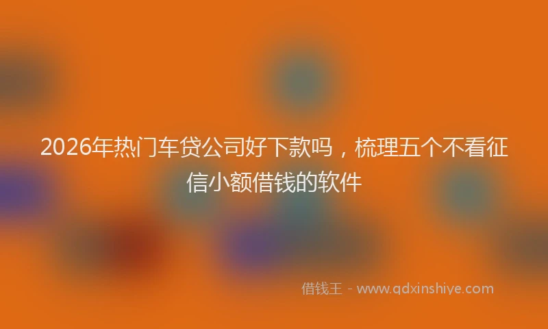 2026年热门车贷公司好下款吗，梳理五个不看征信小额借钱的软件