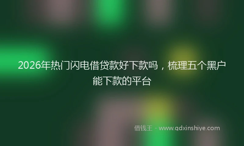 2026年热门闪电借贷款好下款吗，梳理五个黑户能下款的平台