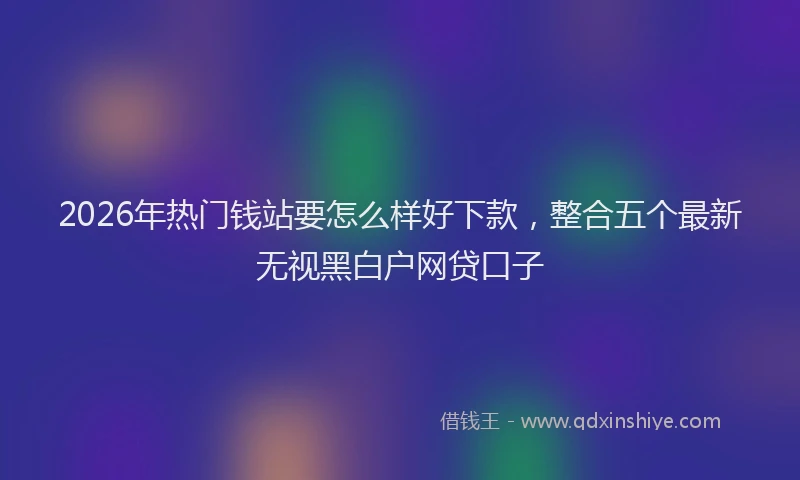 2026年热门钱站要怎么样好下款，整合五个最新无视黑白户网贷口子