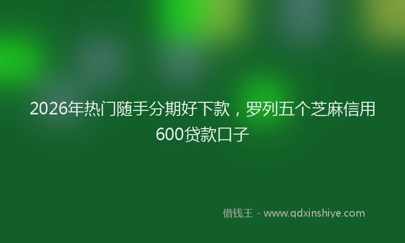 2026年热门随手分期好下款，罗列五个芝麻信用600贷款口子