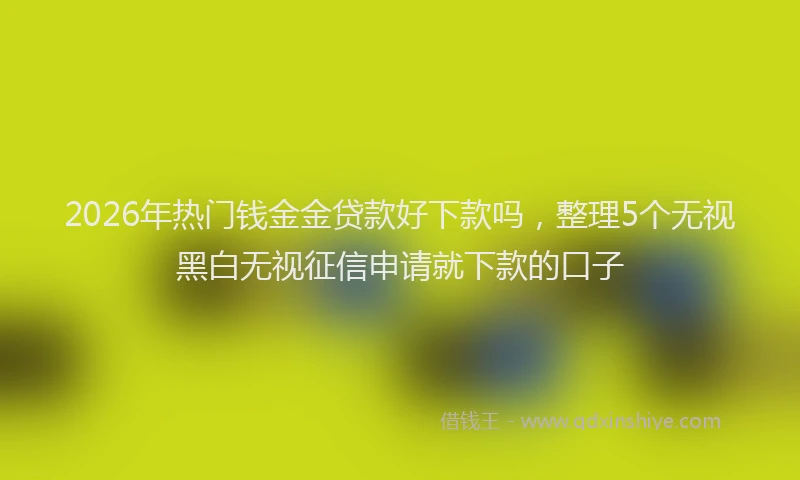 2026年热门钱金金贷款好下款吗，整理5个无视黑白无视征信申请就下款的口子