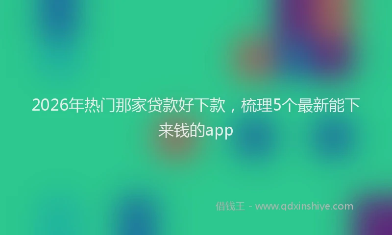 2026年热门那家贷款好下款,梳理5个最新能下来钱的app