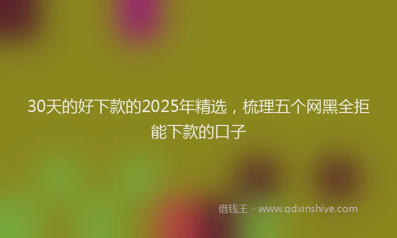 30天的好下款的2025年精选，梳理五个网黑全拒能下款的口子