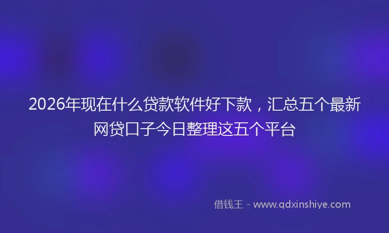 2026年现在什么贷款软件好下款，汇总五个最新网贷口子今日整理这五个平台