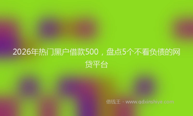 2026年热门黑户借款500，盘点5个不看负债的网贷平台
