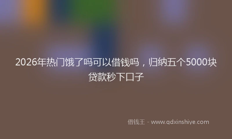 2026年热门饿了吗可以借钱吗，归纳五个5000块贷款秒下口子