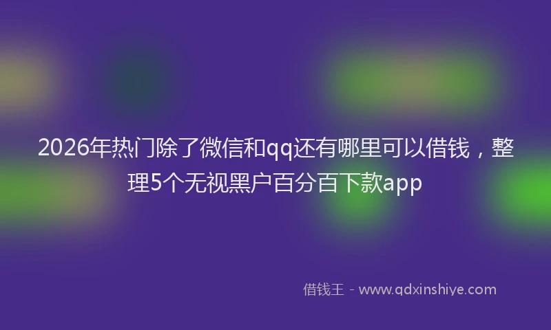 2026年热门除了微信和qq还有哪里可以借钱,整理5个无视黑户百分百下款app