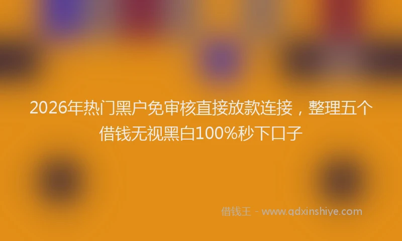 2026年热门黑户免审核直接放款连接，整理五个借钱无视黑白100%秒下口子