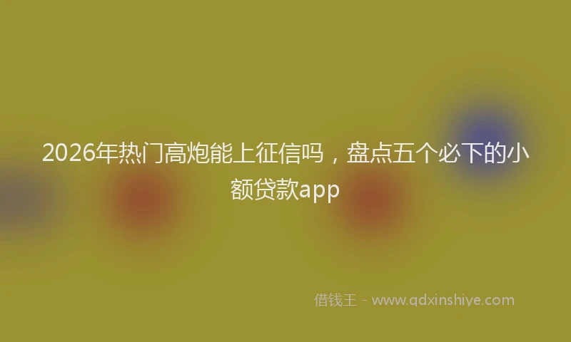 2026年热门高炮能上征信吗,盘点五个必下的小额贷款app