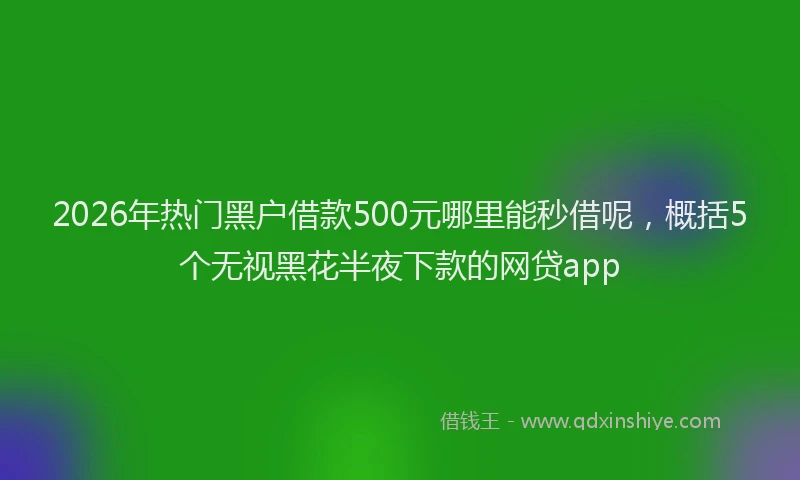 2026年热门黑户借款500元哪里能秒借呢，概括5个无视黑花半夜下款的网贷app