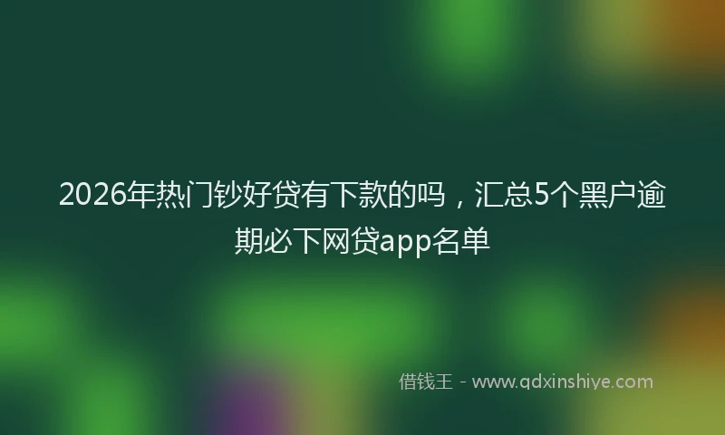 2026年热门钞好贷有下款的吗，汇总5个黑户逾期必下网贷app名单