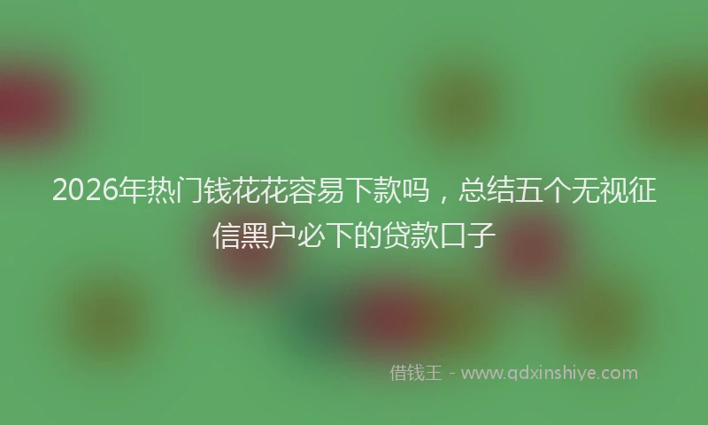 2026年热门钱花花容易下款吗，总结五个无视征信黑户必下的贷款口子