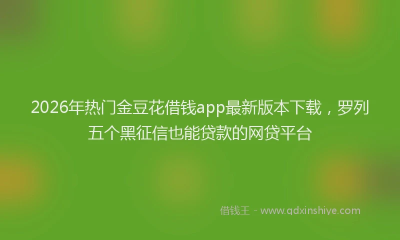 2026年热门金豆花借钱app最新版本下载,罗列五个黑征信也能贷款的网贷平台