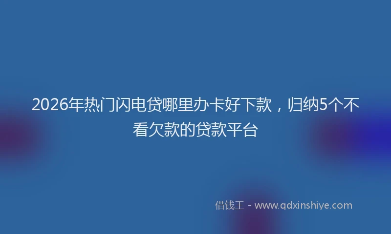 2026年热门闪电贷哪里办卡好下款，归纳5个不看欠款的贷款平台