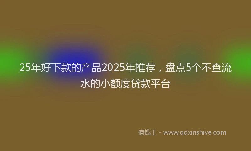 25年好下款的产品2025年推荐，盘点5个不查流水的小额度贷款平台