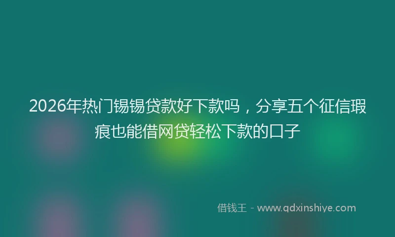 2026年热门锡锡贷款好下款吗，分享五个征信瑕疵也能借网贷轻松下款的口子