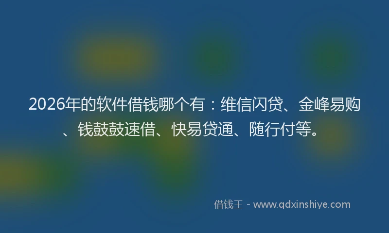 2026年的软件借钱哪个有：维信闪贷、金峰易购、钱鼓鼓速借、快易贷通、随行付等。