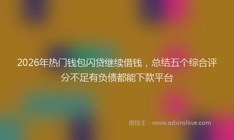 2026年热门钱包闪贷继续借钱，总结五个综合评分不足有负债都能下款平台