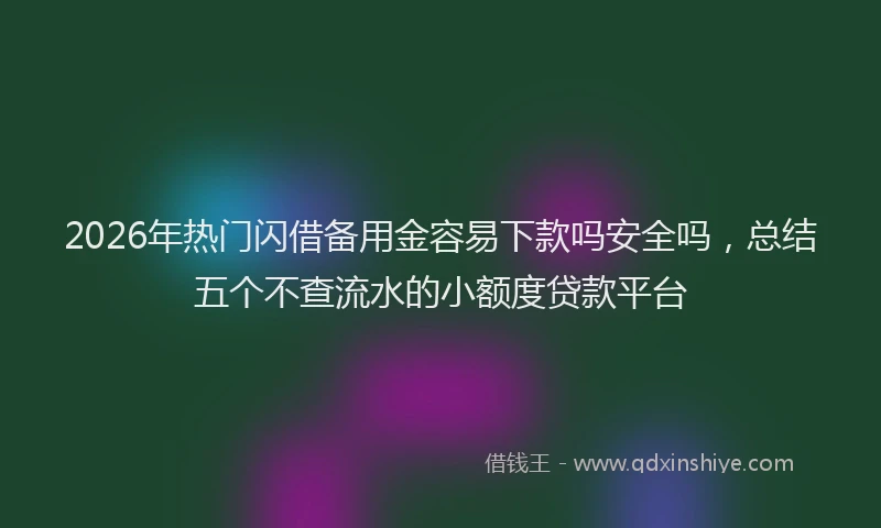 2026年热门闪借备用金容易下款吗安全吗，总结五个不查流水的小额度贷款平台