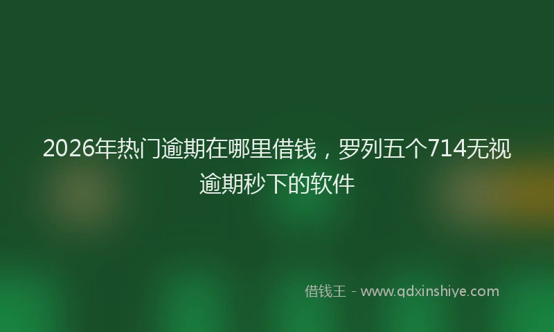 2026年热门逾期在哪里借钱，罗列五个714无视逾期秒下的软件