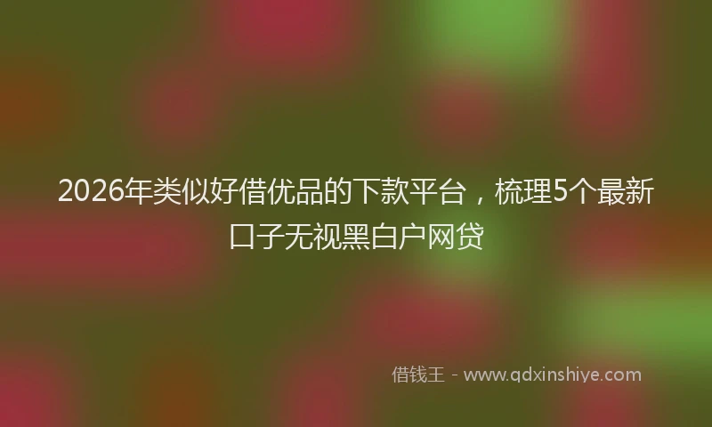 2026年类似好借优品的下款平台,梳理5个最新口子无视黑白户网贷