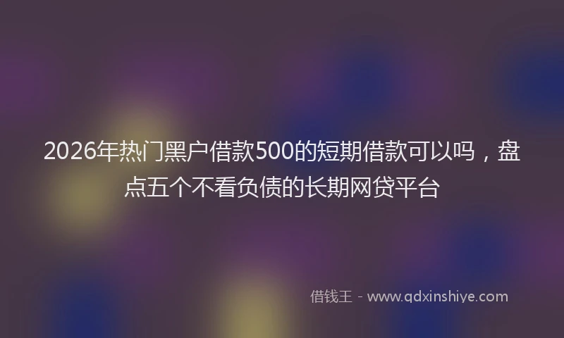 2026年热门黑户借款500的短期借款可以吗，盘点五个不看负债的长期网贷平台