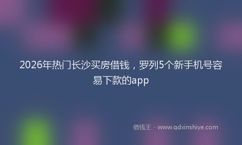 2026年热门长沙买房借钱，罗列5个新手机号容易下款的app