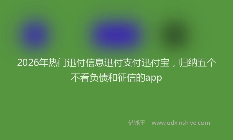 2026年热门迅付信息迅付支付迅付宝，归纳五个不看负债和征信的app