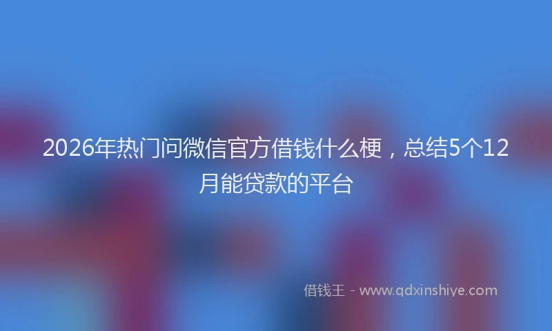 2026年热门问微信官方借钱什么梗，总结5个12月能贷款的平台