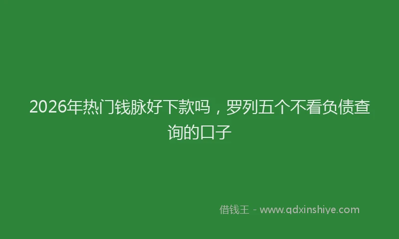2026年热门钱脉好下款吗，罗列五个不看负债查询的口子