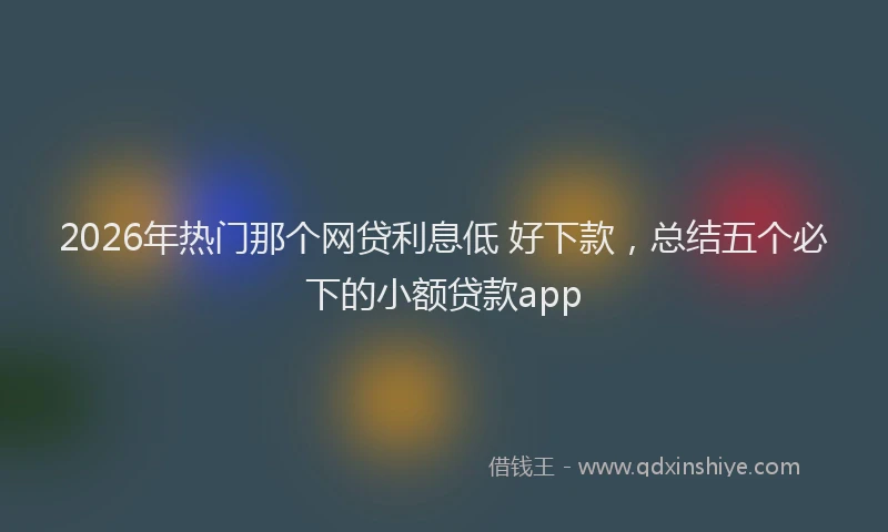 2026年热门那个网贷利息低 好下款，总结五个必下的小额贷款app