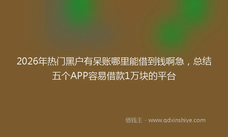 2026年热门黑户有呆账哪里能借到钱啊急，总结五个APP容易借款1万块的平台