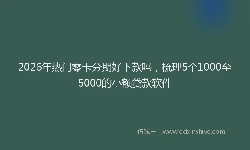 2026年热门零卡分期好下款吗，梳理5个1000至5000的小额贷款软件