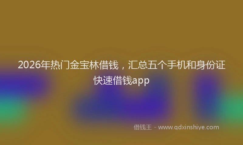 2026年热门金宝林借钱,汇总五个手机和身份证快速借钱app