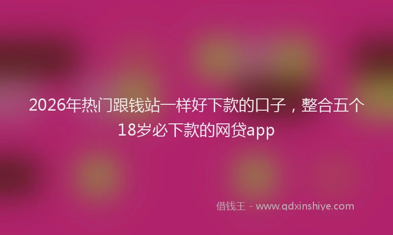 2026年热门跟钱站一样好下款的口子，整合五个18岁必下款的网贷app