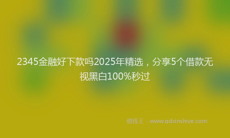 2345金融好下款吗2025年精选，分享5个借款无视黑白100%秒过