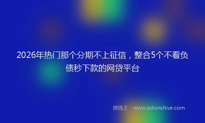 2026年热门那个分期不上征信，整合5个不看负债秒下款的网贷平台