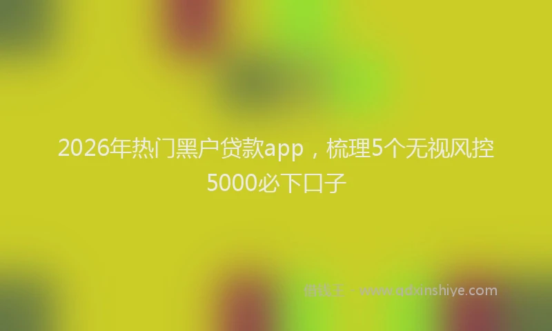 2026年热门黑户贷款app，梳理5个无视风控5000必下口子