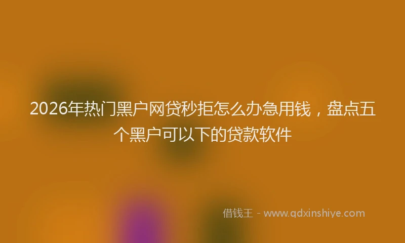 2026年热门黑户网贷秒拒怎么办急用钱，盘点五个黑户可以下的贷款软件