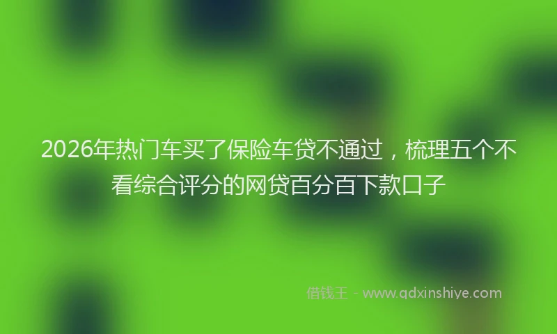 2026年热门车买了保险车贷不通过，梳理五个不看综合评分的网贷百分百下款口子