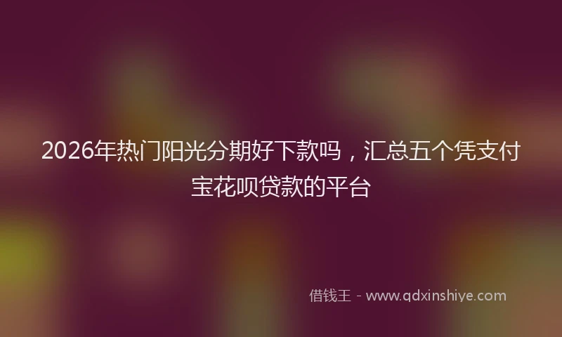 2026年热门阳光分期好下款吗，汇总五个凭支付宝花呗贷款的平台