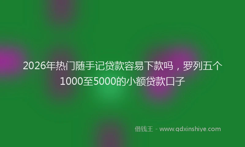 2026年热门随手记贷款容易下款吗，罗列五个1000至5000的小额贷款口子