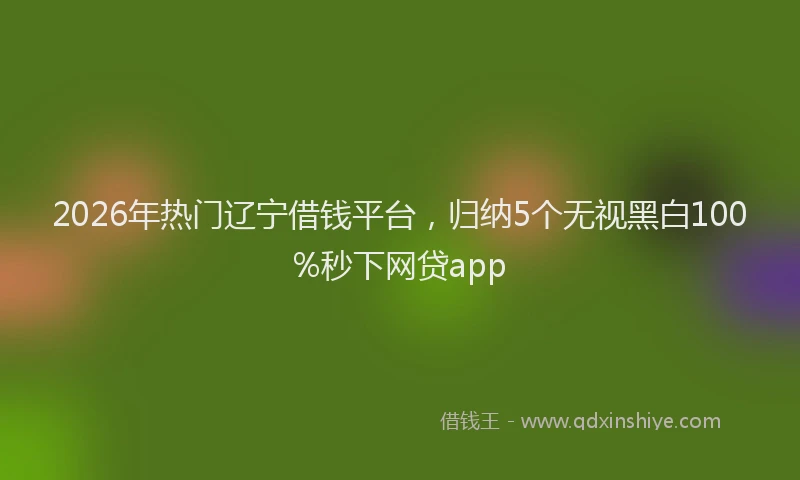 2026年热门辽宁借钱平台，归纳5个无视黑白100%秒下网贷app