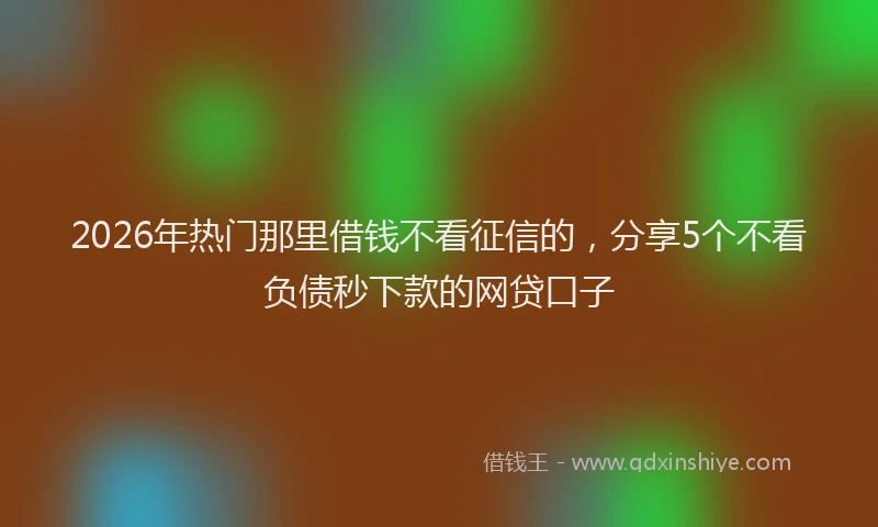 2026年热门那里借钱不看征信的，分享5个不看负债秒下款的网贷口子