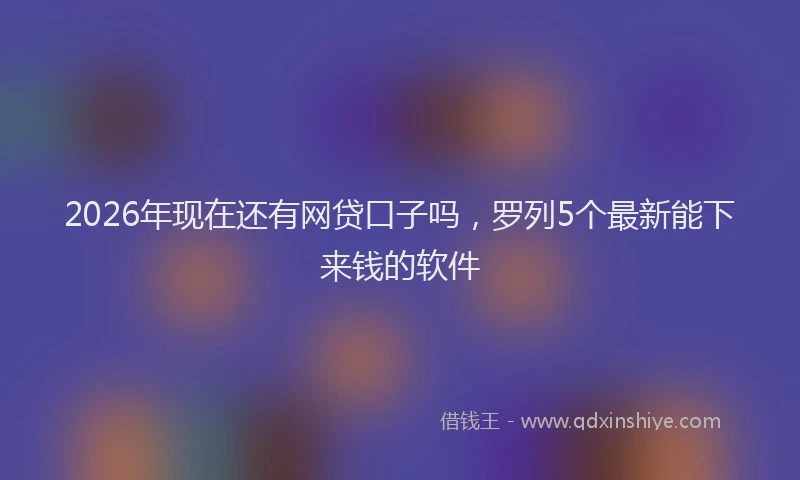 2026年现在还有网贷口子吗，罗列5个最新能下来钱的软件