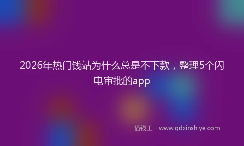 2026年热门钱站为什么总是不下款，整理5个闪电审批的app