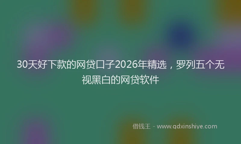 30天好下款的网贷口子2026年精选，罗列五个无视黑白的网贷软件