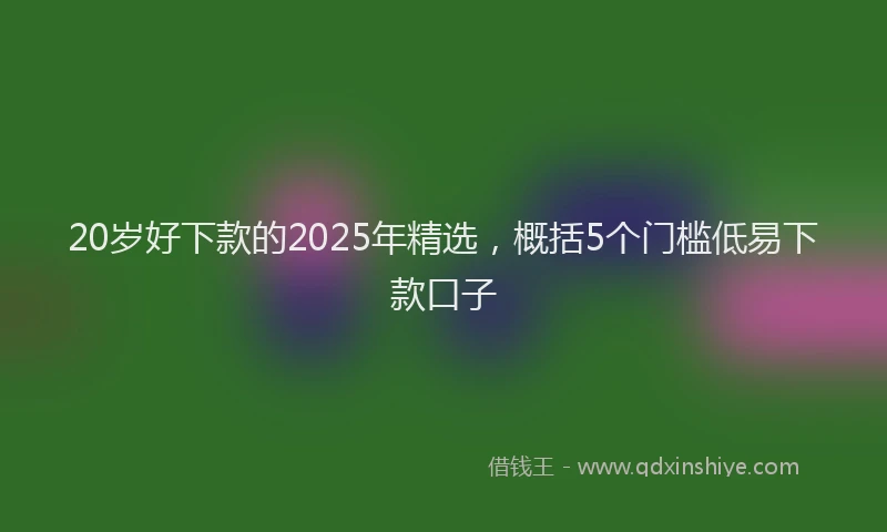 20岁好下款的2025年精选，概括5个门槛低易下款口子