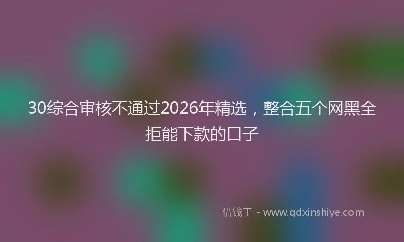 30综合审核不通过2026年精选，整合五个网黑全拒能下款的口子