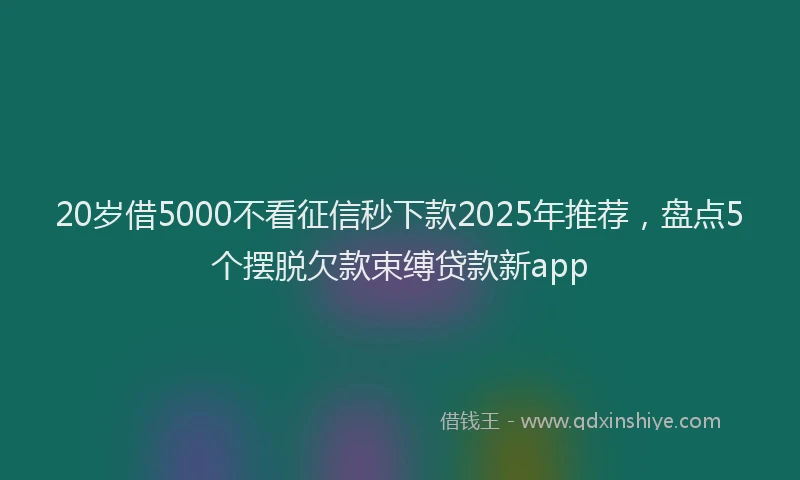 20岁借5000不看征信秒下款2025年推荐，盘点5个摆脱欠款束缚贷款新app
